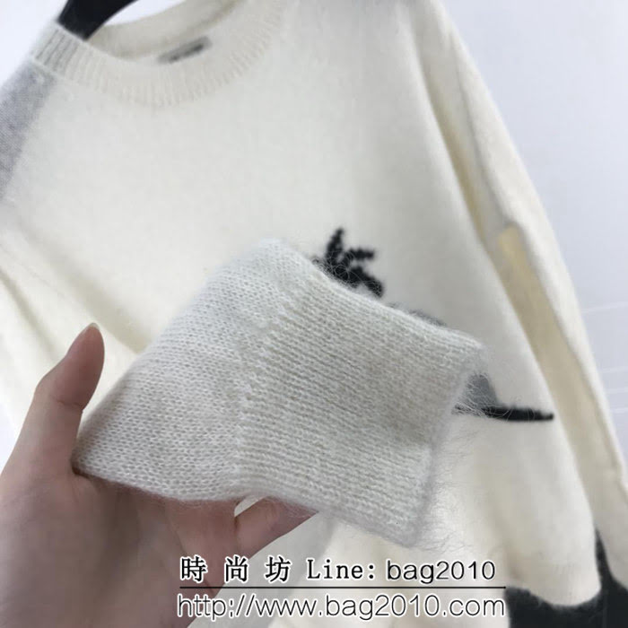 YSL聖羅蘭 18年秋冬新款 椰樹海島圖案 馬海毛毛衣 男女同款 ydi1242